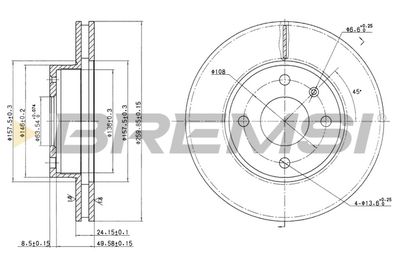 CD6209V BREMSI Тормозной диск