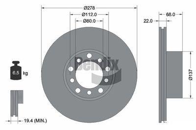 BDS1981 BENDIX Braking Тормозной диск