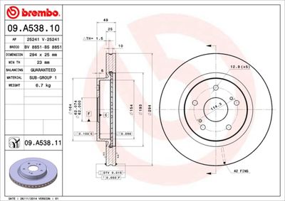 BS8851 BRECO Тормозной диск