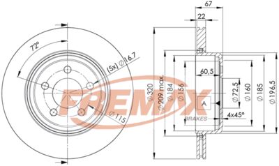 BD9199 FREMAX Тормозной диск