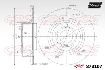 873107 MAXTECH Тормозной диск