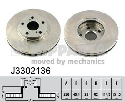 J3302136 NIPPARTS Тормозной диск