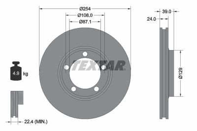 92102500 TEXTAR Тормозной диск