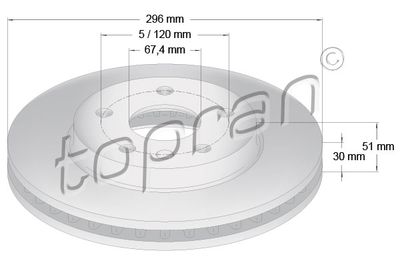 207809 TOPRAN Тормозной диск