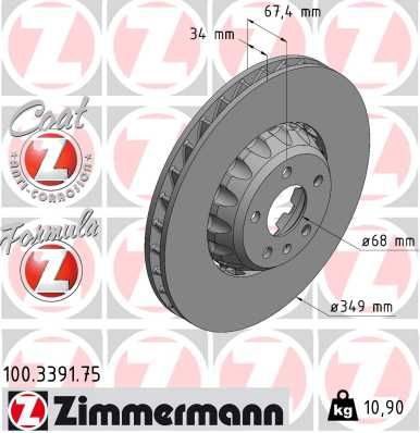 100339175 ZIMMERMANN Тормозной диск