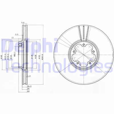 BG3504 DELPHI Тормозной диск