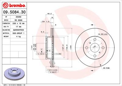 BS8899 BRECO Тормозной диск