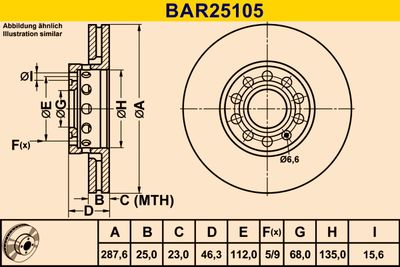 BAR25105 BARUM Тормозной диск