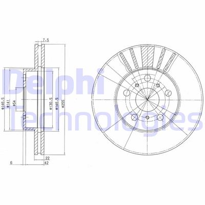 BG2596 DELPHI Тормозной диск