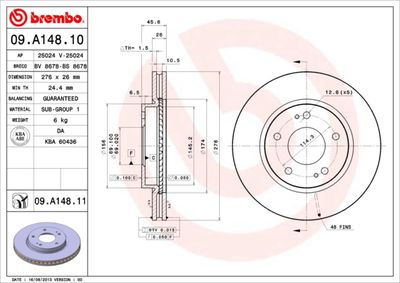 09A14811 BREMBO Тормозной диск