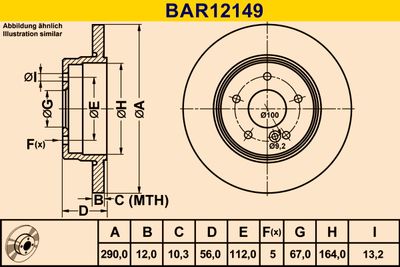 BAR12149 BARUM Тормозной диск