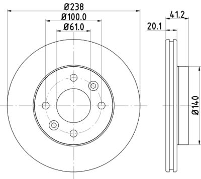 8DD355101261 HELLA PAGID Тормозной диск