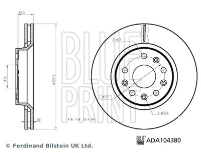 ADA104380 BLUE PRINT Тормозной диск