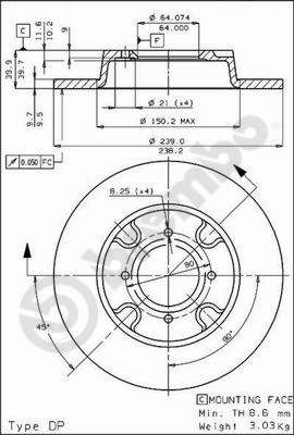 BS7265 BRECO Тормозной диск