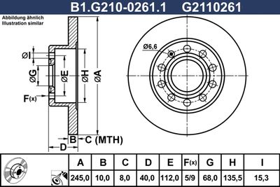 B1G21002611 GALFER Тормозной диск
