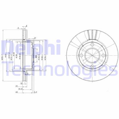 BG2668 DELPHI Тормозной диск