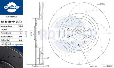 RT20889HPGLT3 ROTINGER Тормозной диск