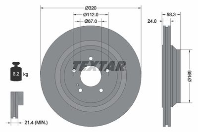 92160703 TEXTAR Тормозной диск