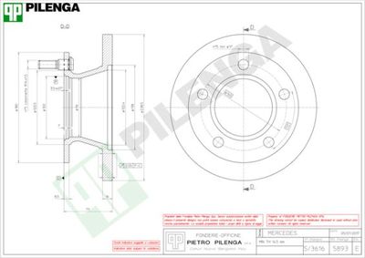 5893 PILENGA Тормозной диск