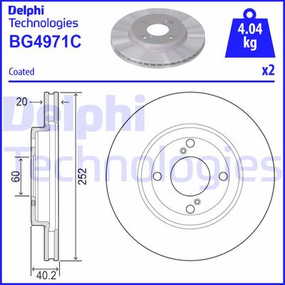 BG4971C DELPHI Тормозной диск