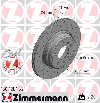 150128152 ZIMMERMANN Тормозной диск