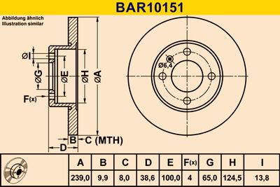 BAR10151 BARUM Тормозной диск