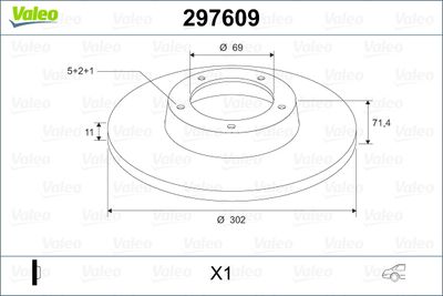 297609 VALEO Тормозной диск