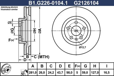 B1G22601041 GALFER Тормозной диск