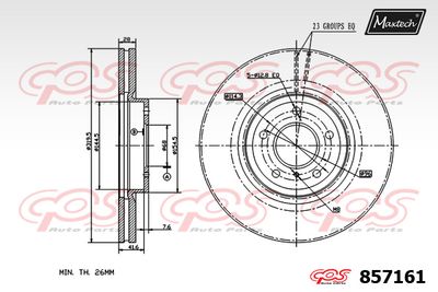 857161 MAXTECH Тормозной диск