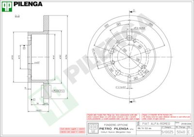 5040 PILENGA Тормозной диск