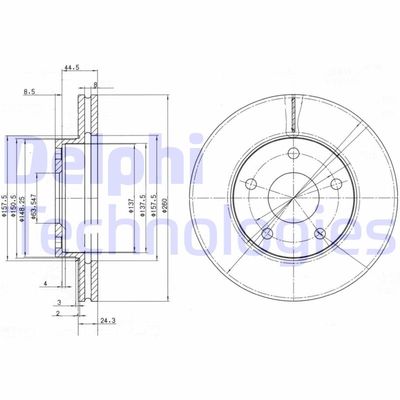 BG2346 DELPHI Тормозной диск