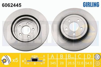 6062445 GIRLING Тормозной диск