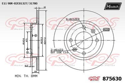 875630 MAXTECH Тормозной диск