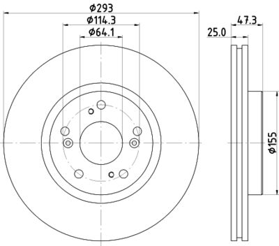 8DD355119571 HELLA PAGID Тормозной диск