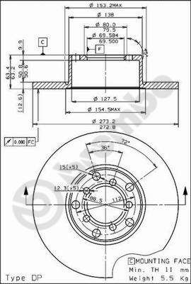 08151110 BREMBO Тормозной диск