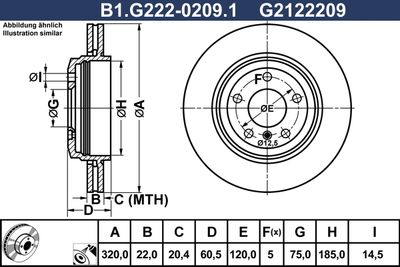 B1G22202091 GALFER Тормозной диск