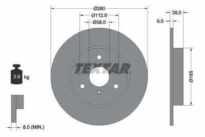 92097603 TEXTAR Тормозной диск