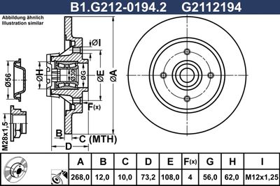 B1G21201942 GALFER Тормозной диск