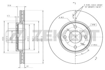 BS5086 ZEKKERT Тормозной диск