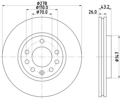 8DD355113611 HELLA PAGID Тормозной диск