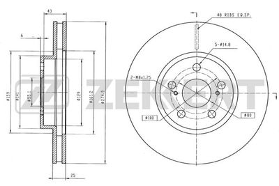 BS5341 ZEKKERT Тормозной диск