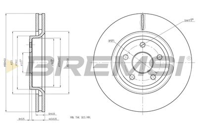 CD8097V BREMSI Тормозной диск