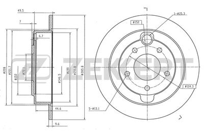 BS6059 ZEKKERT Тормозной диск