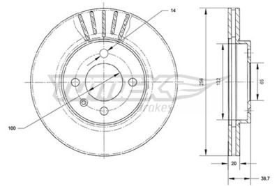 TX7018 TOMEX Brakes Тормозной диск