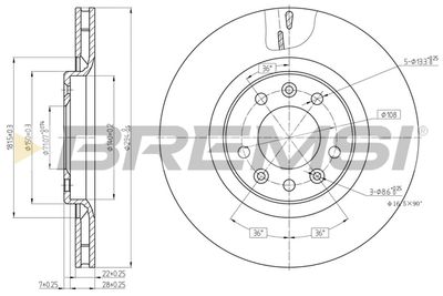 CD7326V BREMSI Тормозной диск