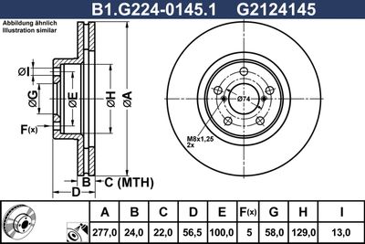 B1G22401451 GALFER Тормозной диск