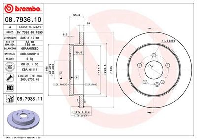 08793611 BREMBO Тормозной диск