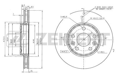 BS5590 ZEKKERT Тормозной диск