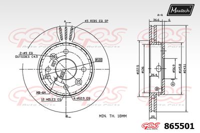 865501 MAXTECH Тормозной диск