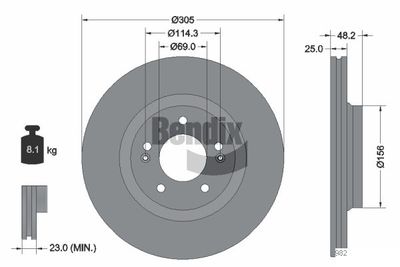 BDS2272 BENDIX Braking Тормозной диск